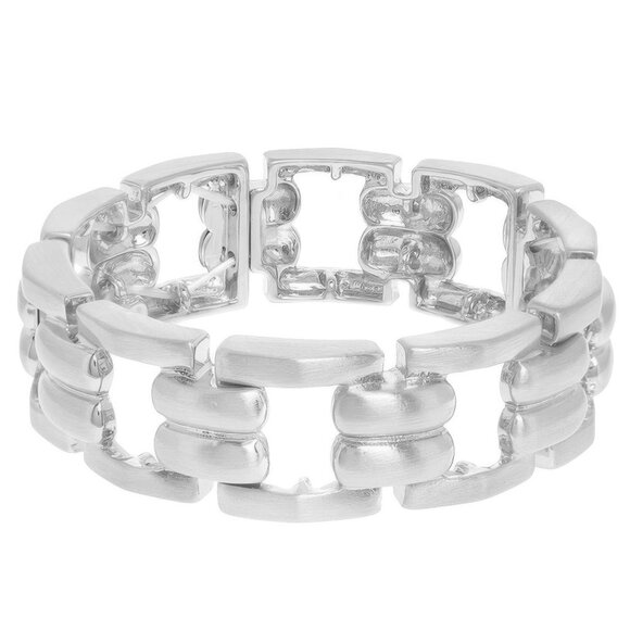 Rectangular Linked Chain Stretch Bracelet - Picture 2 of 2